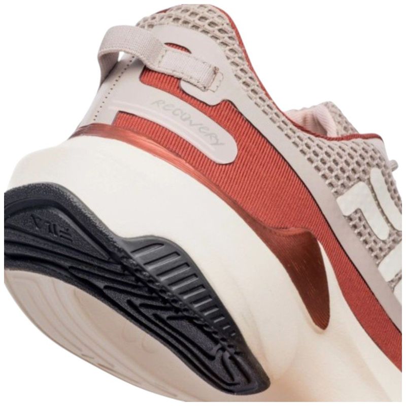 Tênis Corrida Feminino n°37 Fila Recovery Bege e Vermelho