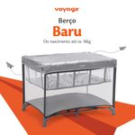 berço portátil voyage baru até 18kg cinza imp02592 (mp)