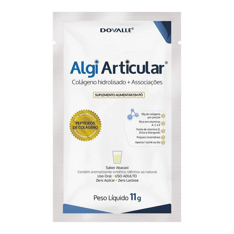 algi articular colágeno + associações 30 sachês sabor abacaxi dovalle
