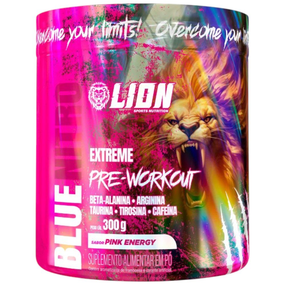 Pré-Treino Lion Sports Blue Nitro Extreme Pink Energy 300g (MP)
