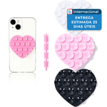 ventosa de silicone para celular coração 3 peças vilbocr colorido a-mbi