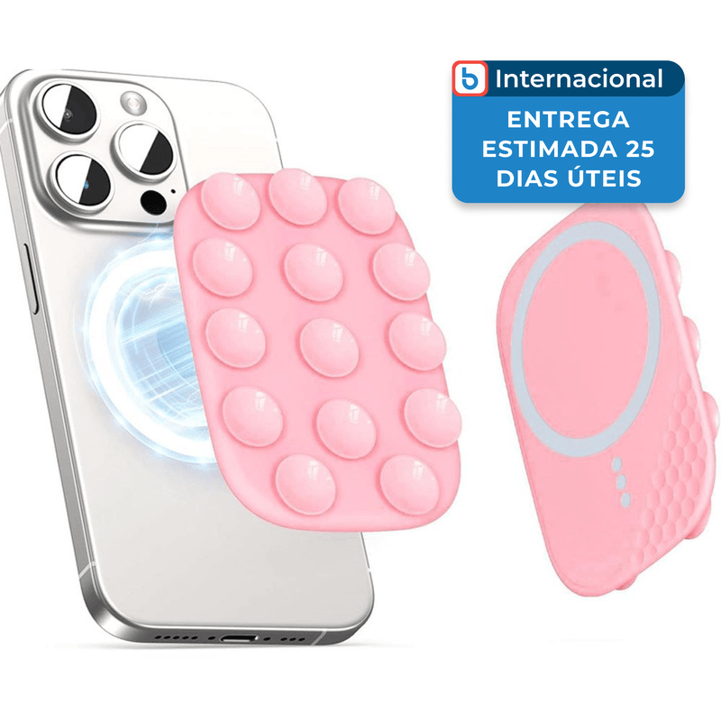 capa suporte puretor ventosa para iphone rosa a-mbi