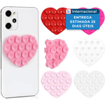 ventosa de silicone para celular coração 6 peças teenyyou rosa a-mbi