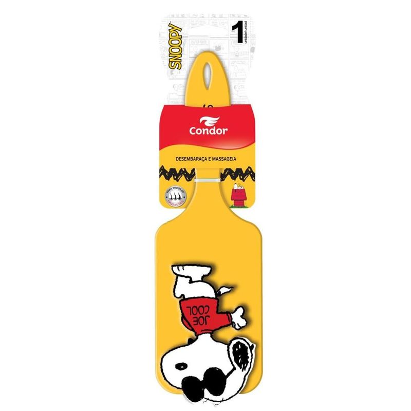 escova para cabelo raquete condor 3d snoopy sortido