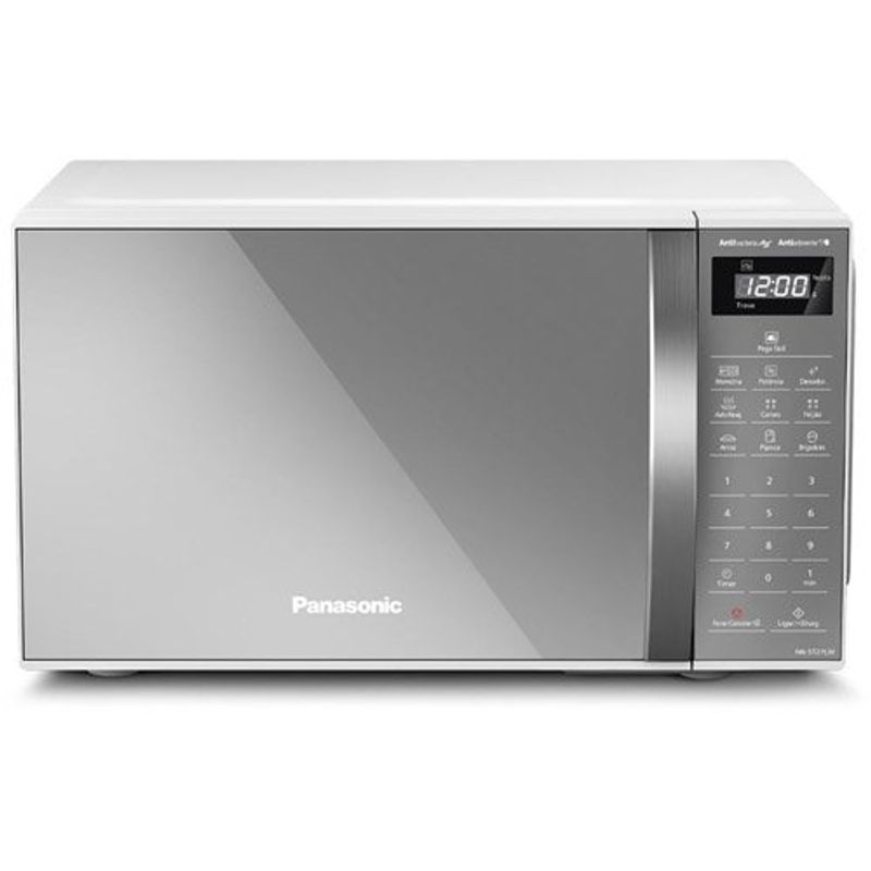forno micro-ondas panasonic 21 litros espelhado 127v branco nn-st27lwrun