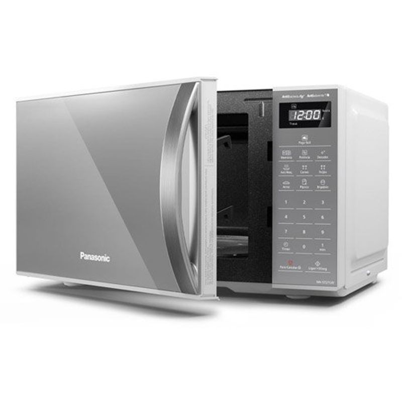 forno micro-ondas panasonic 21 litros espelhado 127v branco nn-st27lwrun