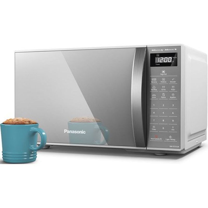 forno micro-ondas panasonic 21 litros espelhado 127v branco nn-st27lwrun