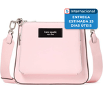 bolsa feminina 3 em 1 couro liso kate spade rosa pastel a-mbi