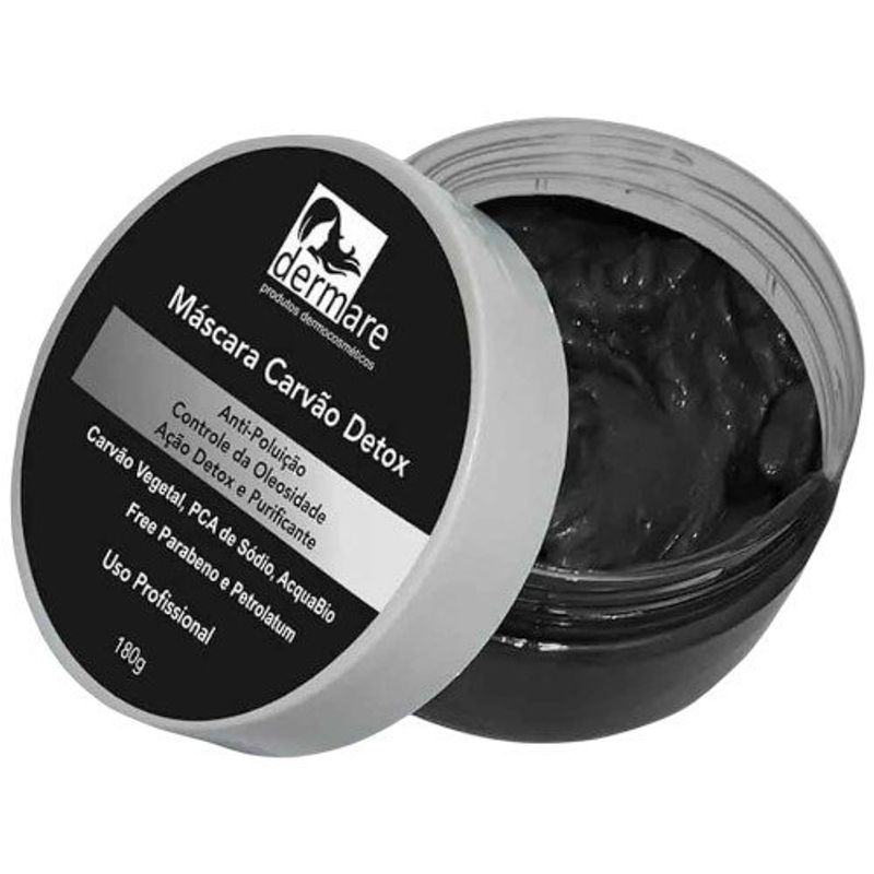 máscara facial dermare carvão detox (mp)