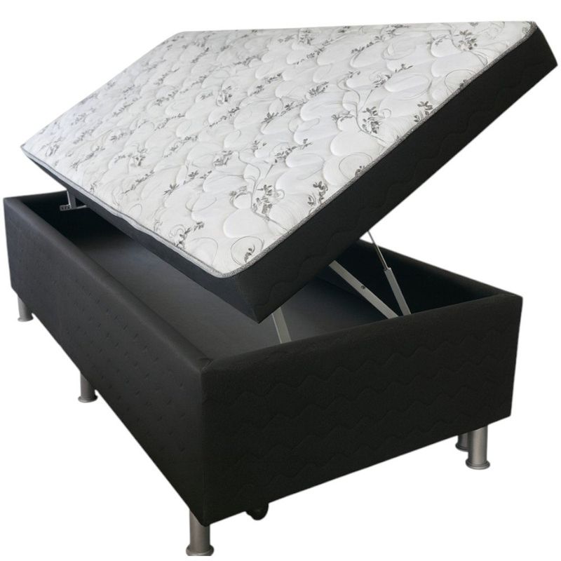 bicama box baú solteiro marjom iara premium preto 62x188x88cm (mp)