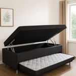 bicama box baú solteiro marjom iara premium preto 62x188x88cm (mp)