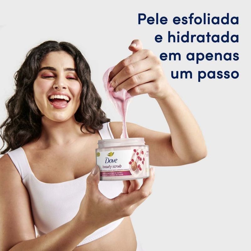 sabonete esfoliante corporal dove beauty scrub romã e manteiga de karité 280g