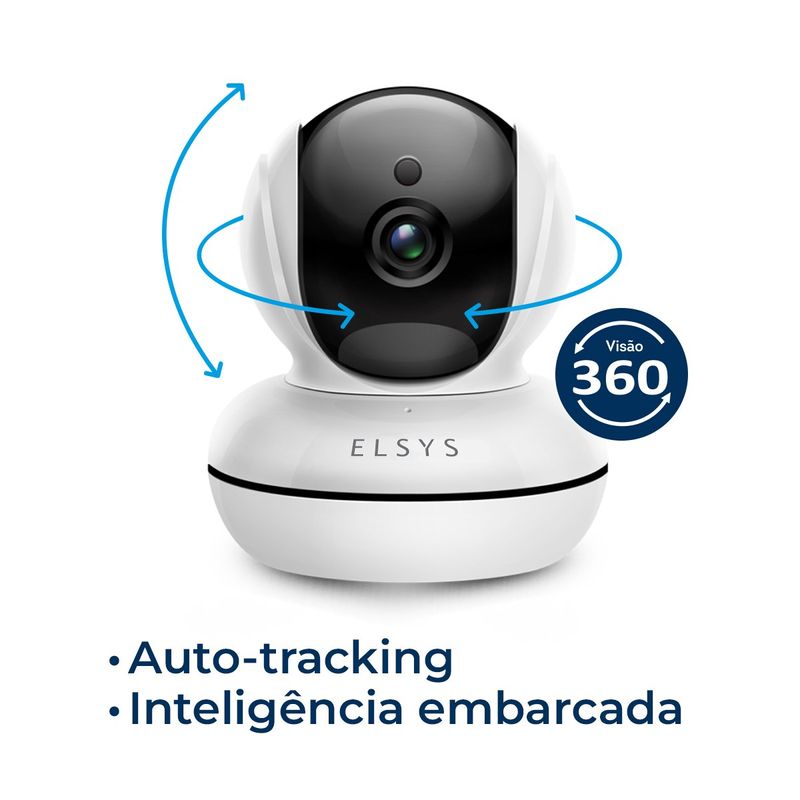 câmera de segurança elsys wi-fi rotacional fhd branco