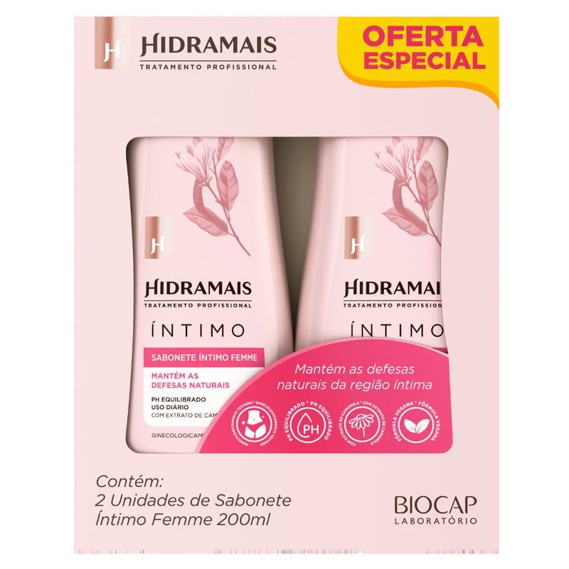 sabonete íntimo femme hidramais 200ml 2 unidades