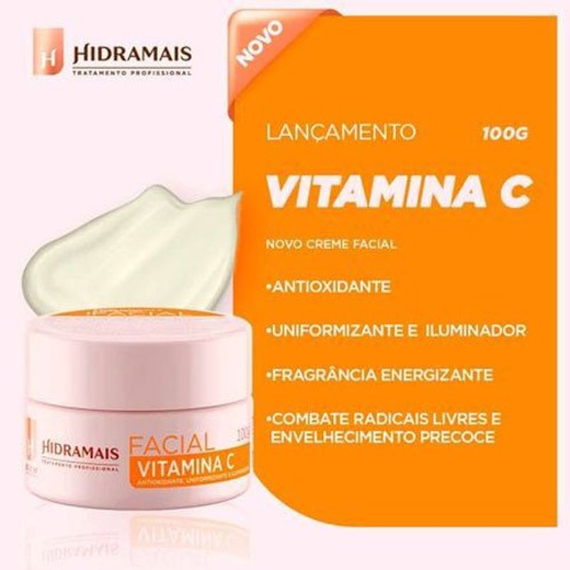 creme facial vitamina c hidramais 100g