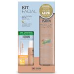 kit facial isdin protetor solar média fps50 + água micelar 400ml