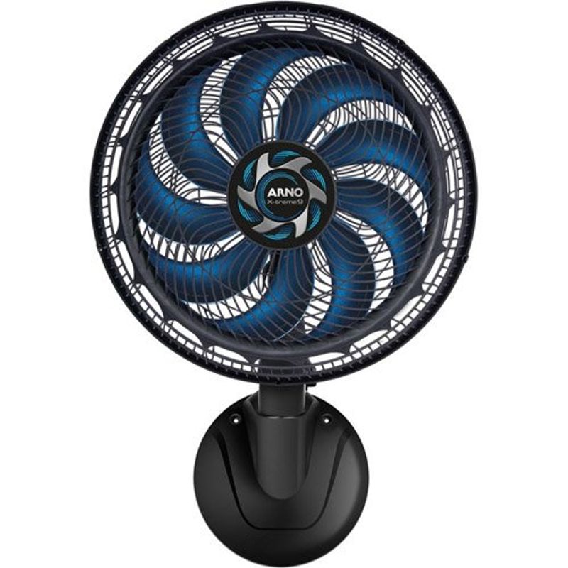 ventilador de parede arno 40cm x-treme 9 force breeze preto e azul ve9p