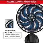 ventilador de parede arno 40cm x-treme 9 force breeze preto e azul ve9p