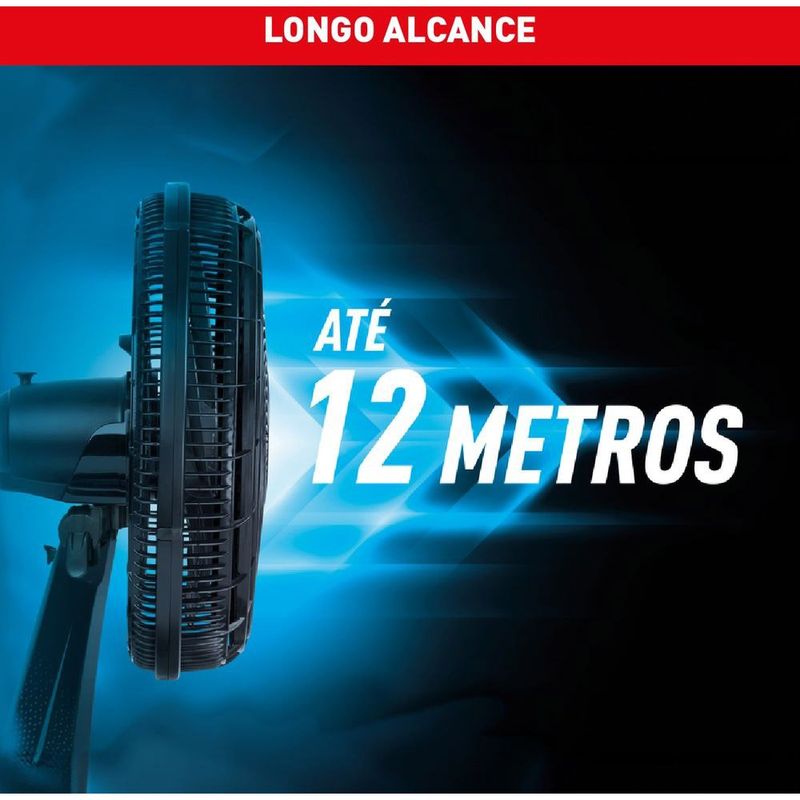ventilador de parede arno 40cm x-treme 9 force breeze preto e azul ve9p