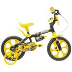 bicicleta infantil cairu aro 12 kids preto e amarelo (mp)