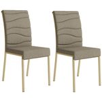 conjunto 2 cadeiras carraro wave marrom e dourado 1754