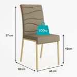 conjunto 2 cadeiras carraro wave marrom e dourado 1754