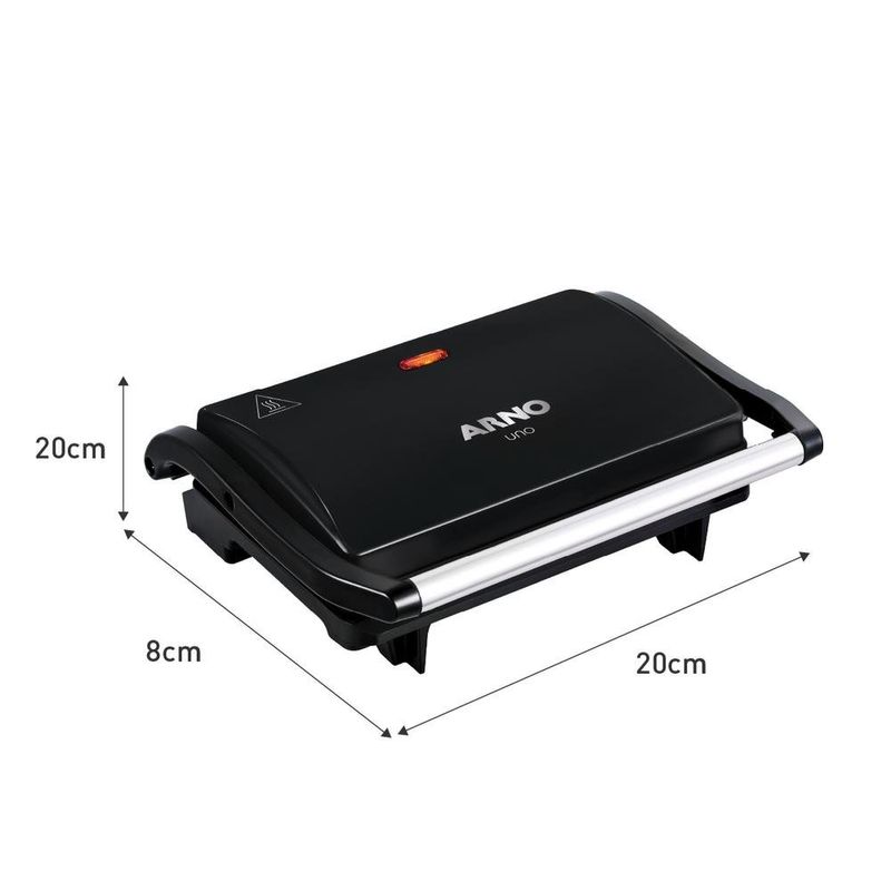 sanduicheira e grill arno compact uno 127v preto gpto