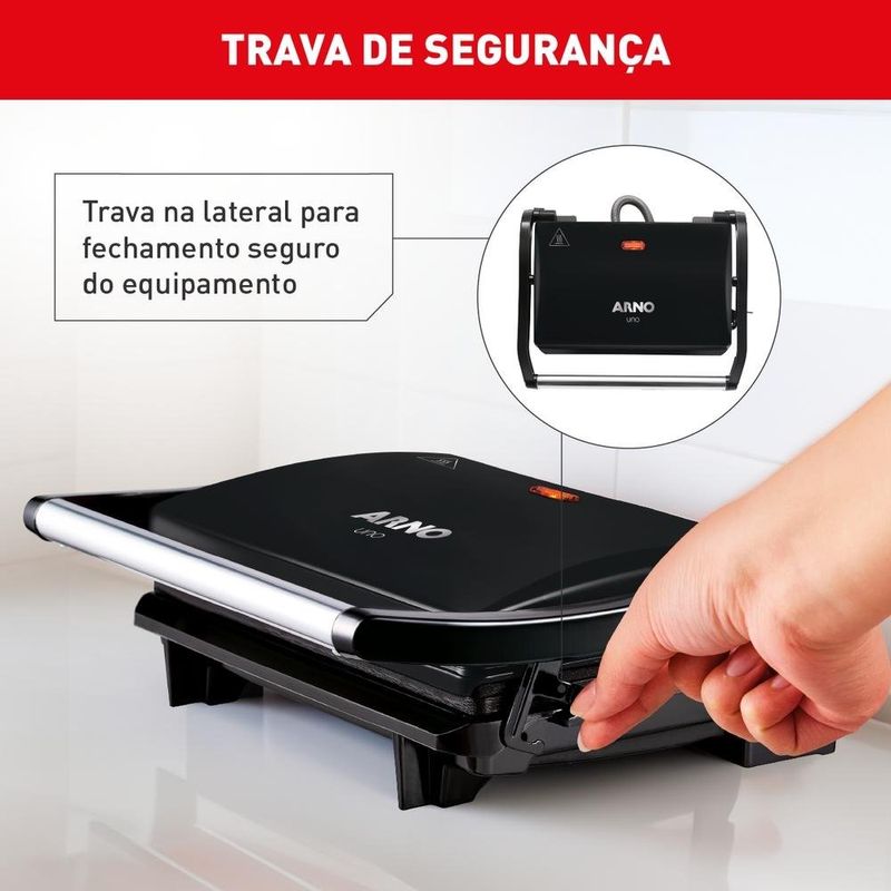 sanduicheira e grill arno compact uno 127v preto gpto