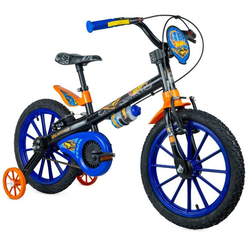 bicicleta infantil nathor hot wheels aro 16 60001