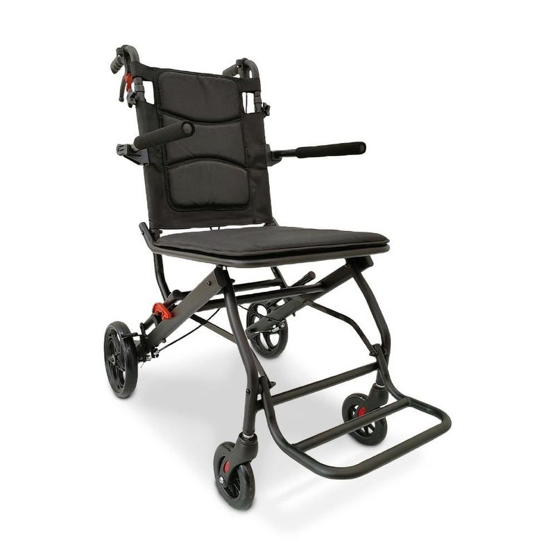 cadeira de rodas para transporte d90 dellamed até100kg assento 44cm preto