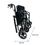 cadeira de rodas para transporte d90 dellamed até100kg assento 44cm preto