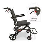 cadeira de rodas para transporte d90 dellamed até100kg assento 44cm preto