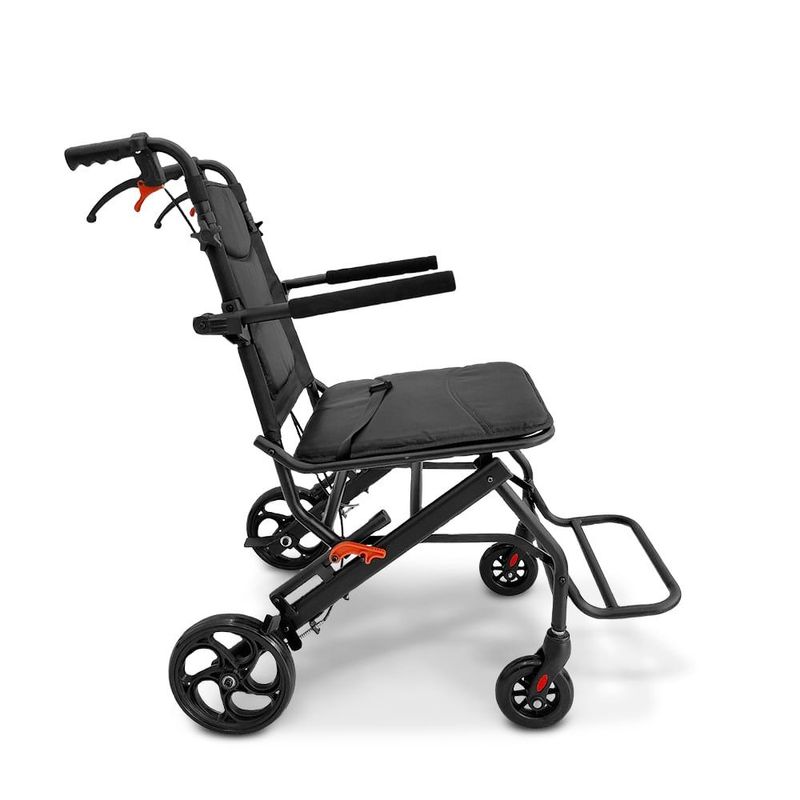 cadeira de rodas para transporte d90 dellamed até100kg assento 44cm preto