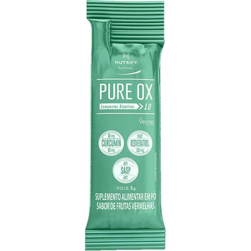 pure ox nutrify 30 sachês de 5g antioxidante sabor frutas vermelhas
