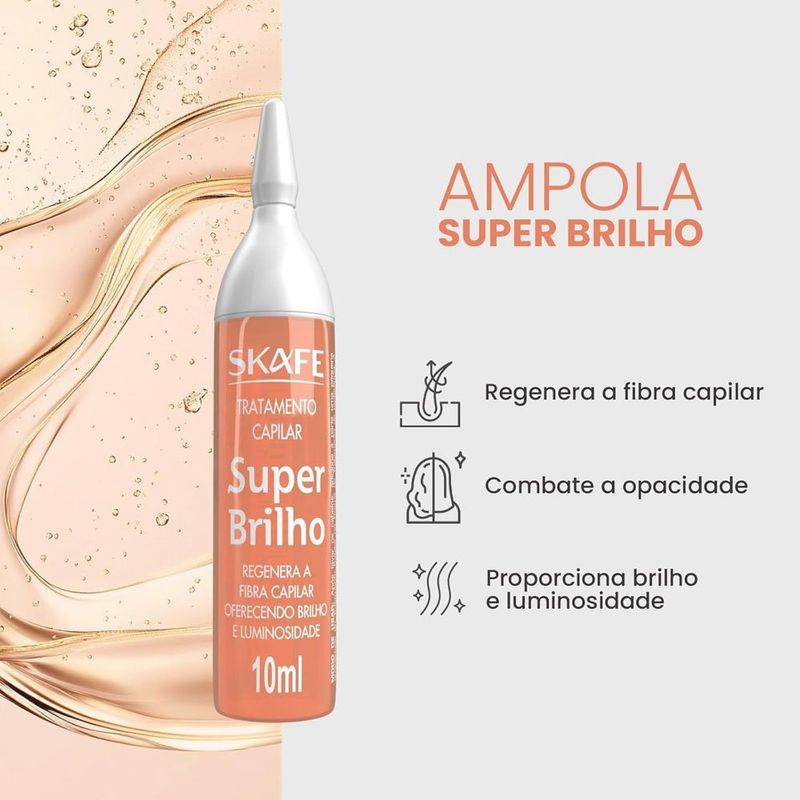 ampola tratamento capilar super brilho skafe 10ml