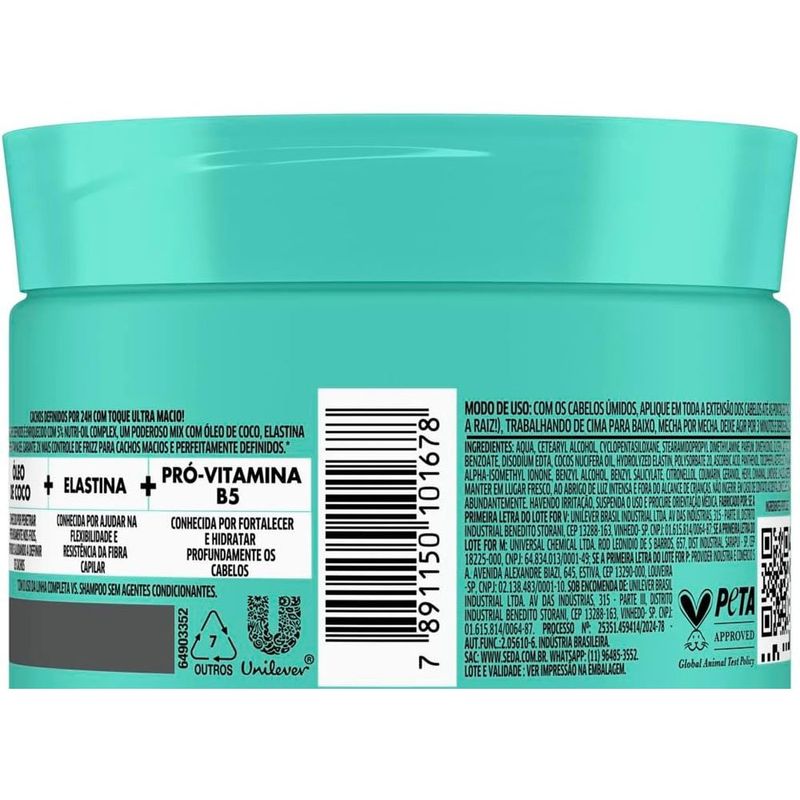 máscara para tratamento seda cachos definidos 300g
