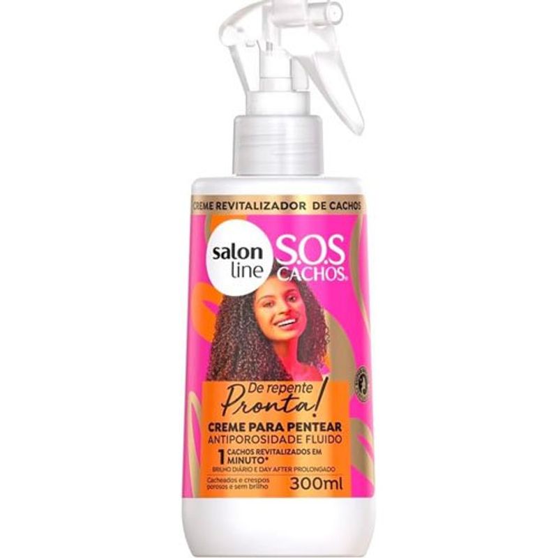 creme para pentear antiporosidade fluido salon line sos cachos de repente pronta! 300ml