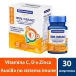 triplo imuno zinco vitamina c e d 30 comprimidos catarinense nutrição
