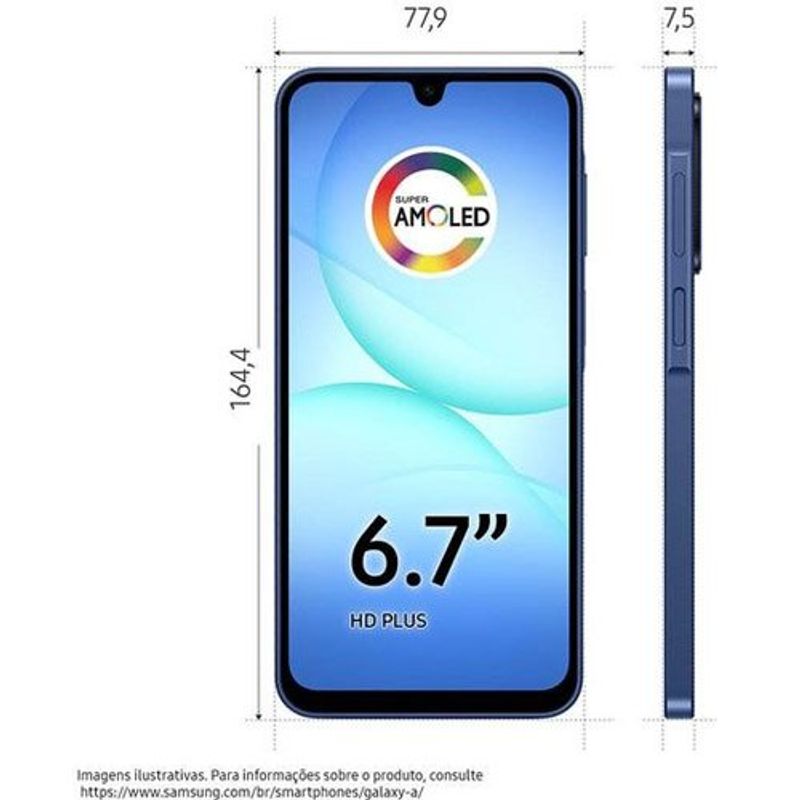smartphone samsung galaxy a17 5g tela 6,7" 4gb ram 128gb azul