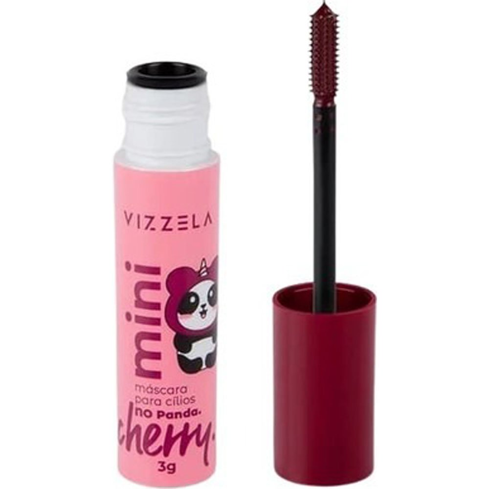 Mini Máscara para Cílios Panda Cherry Vizzela Bordô 3g