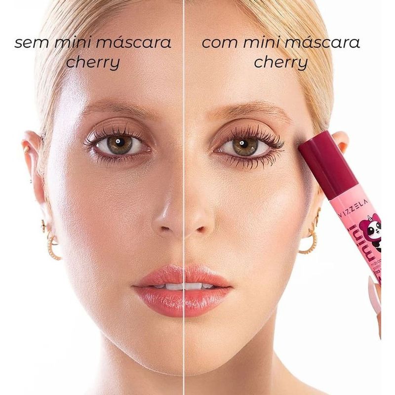 Mini Máscara para Cílios Panda Cherry Vizzela Bordô 3g