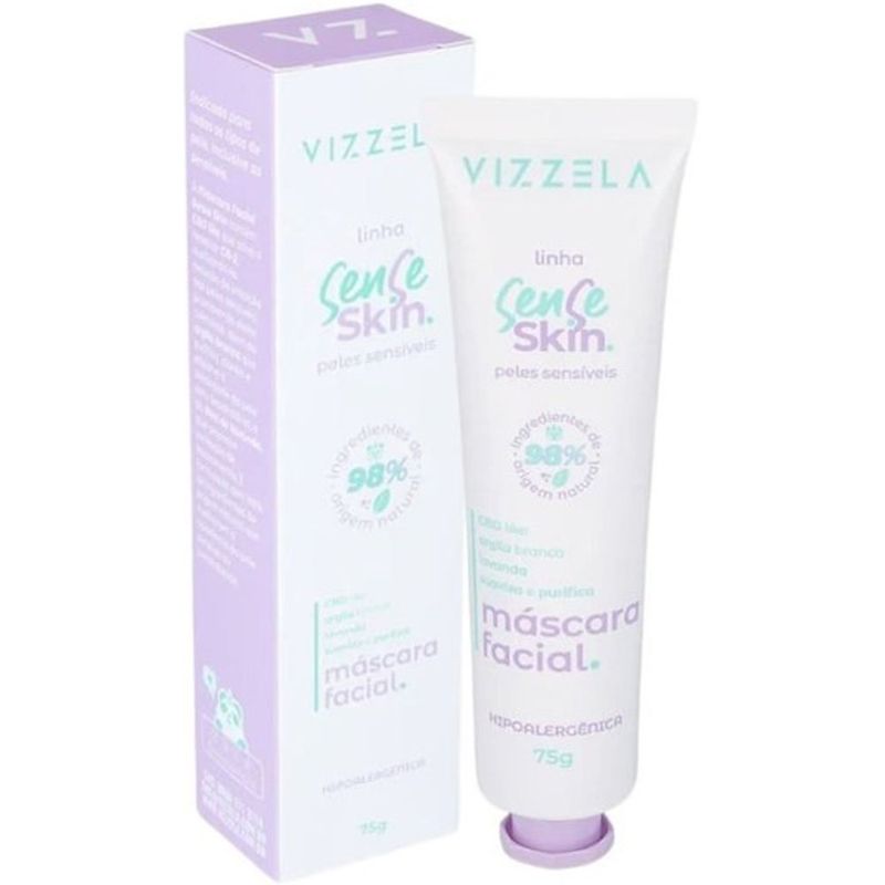 máscara facial sense skin vizzela peles sensíveis 75g