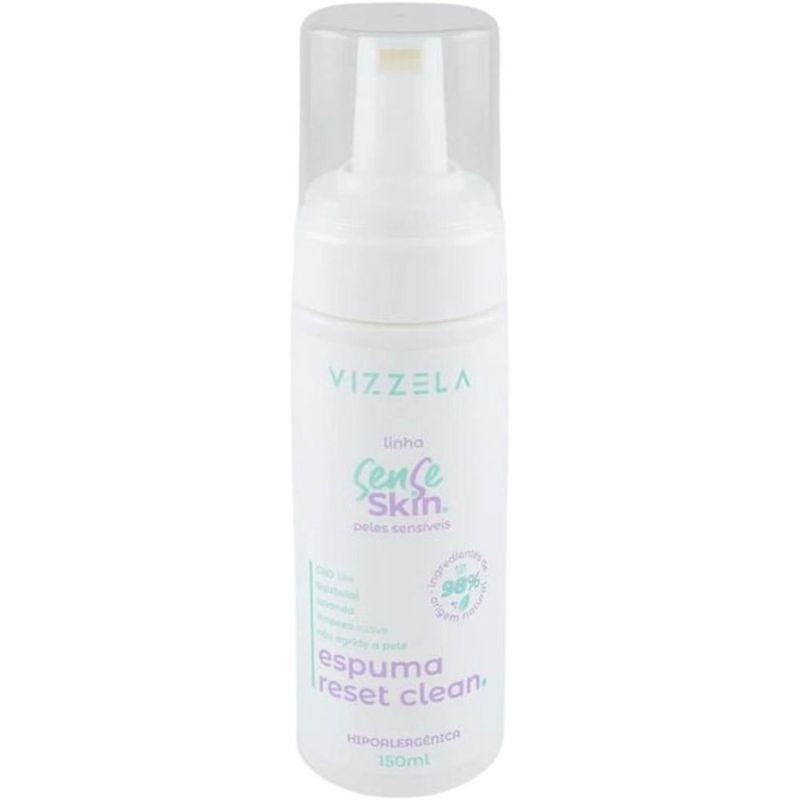 espuma de limpeza reset clean sense skin vizzela peles sensíveis