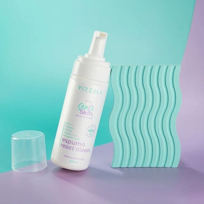 espuma de limpeza reset clean sense skin vizzela peles sensíveis