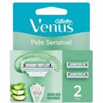 carga para aparelho de depilar gillette vênus pele sensível 2 unidades