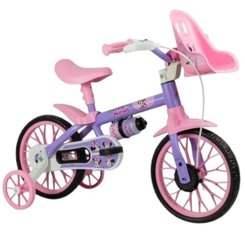 bicicleta infantil minnie nathor aro 12