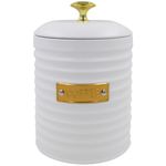 porta-café paramount de metal com tampa friso branco