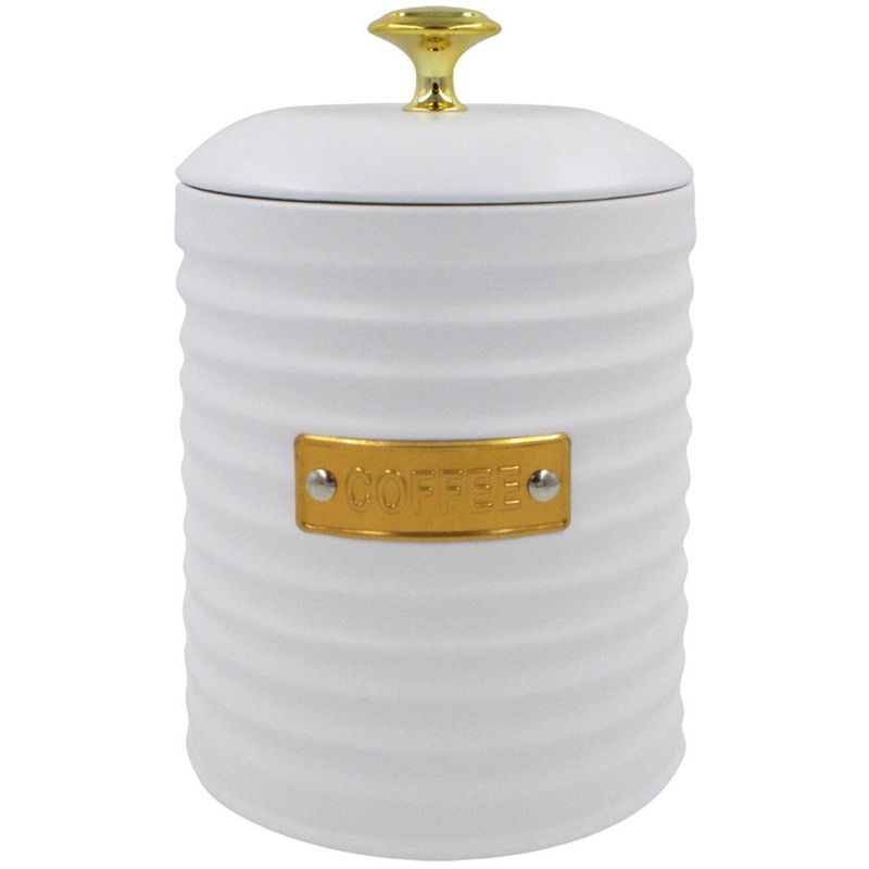 porta-café paramount de metal com tampa friso branco