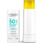 protetor solar facial fps50 sunless stick translucido 12g