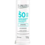 protetor solar facial fps50 sunless stick translucido 12g